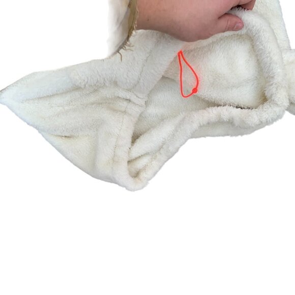 NEW Balance Cream 1/2 Zip Teddy Hoodie Pink accents Kangaroo Pocket Large - Picture 3 of 8